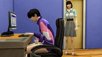 Chinese step mommy catches her stepson milking in front of the computer witnessing porn videos and then helps him have hook-up with her for the very first-ever time - Korean step-mother